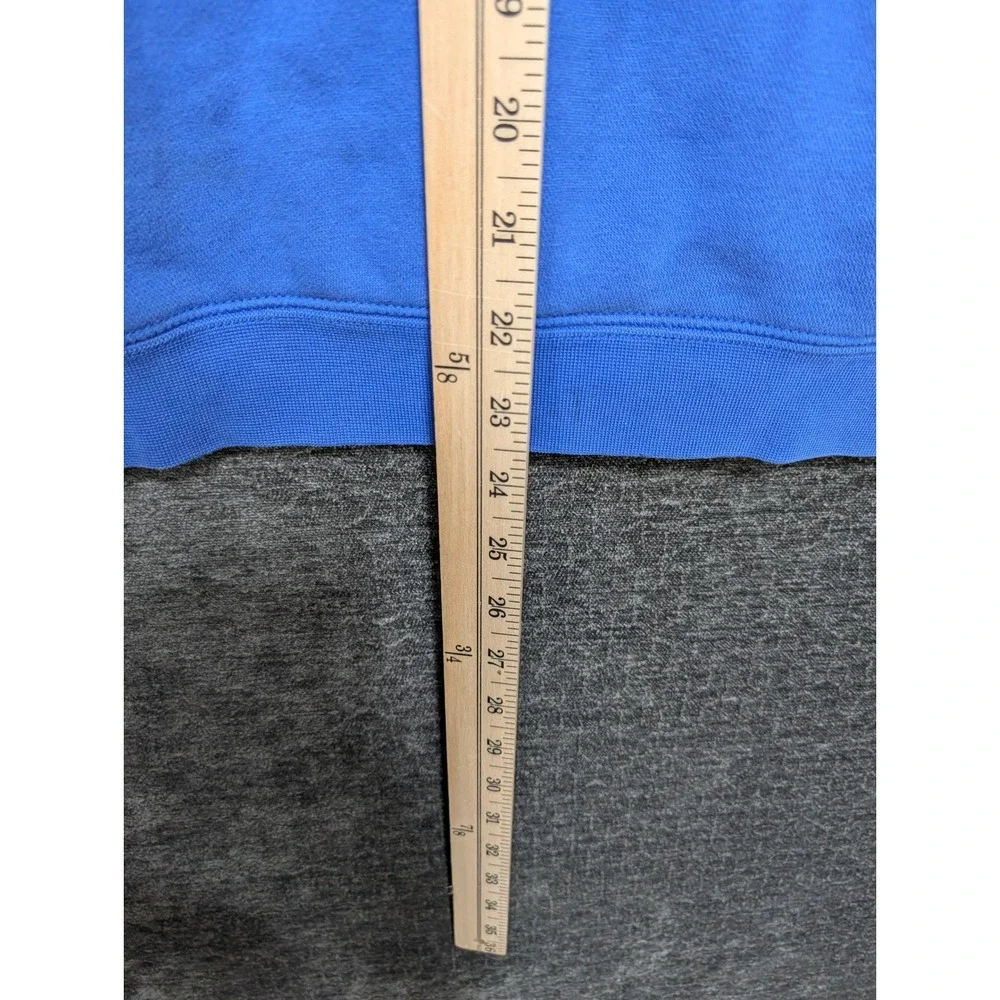 Nike Mens Blue Fleece Pullover Hoodie Embroidered Swoosh Logo Size Large 1384
